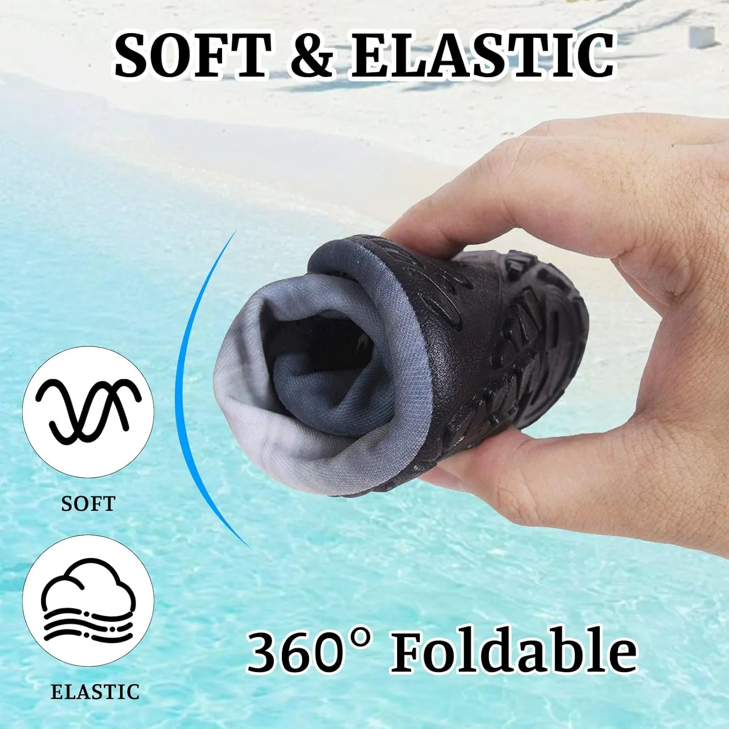 Water Shoes for Women Men Quick Dry Beach Shoe Aqua Socks Lightweight Casual Breathable Yoga Footwear Comfy Soft Swim Slip On Barefoot Pool Boating Camping Workout Sneakers Exercise Outdoor Unisex
