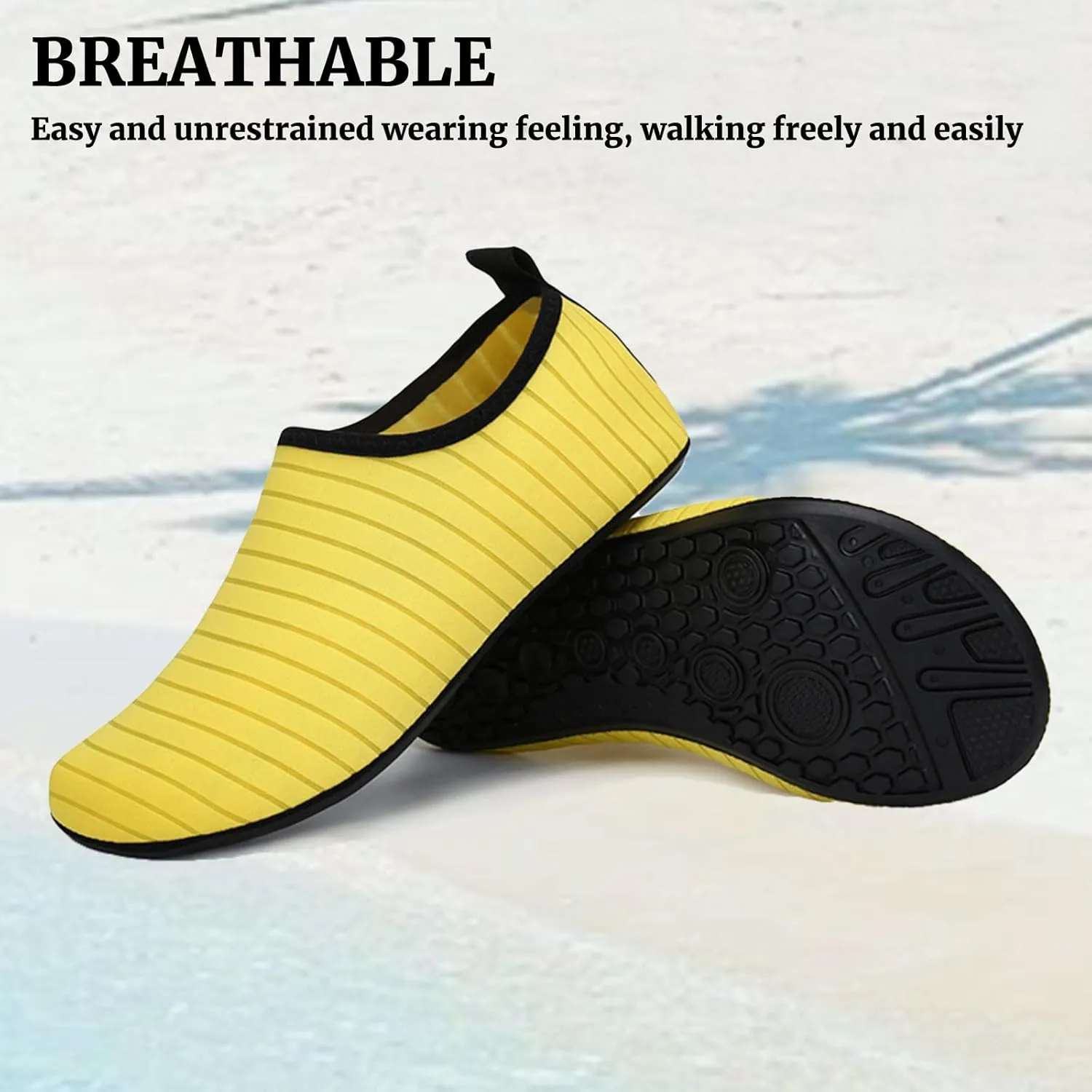 Water Shoes for Women Men Quick Dry Beach Shoe Aqua Socks Lightweight Casual Breathable Yoga Footwear Comfy Soft Swim Slip On Barefoot Pool Boating Camping Workout Sneakers Exercise Outdoor Unisex