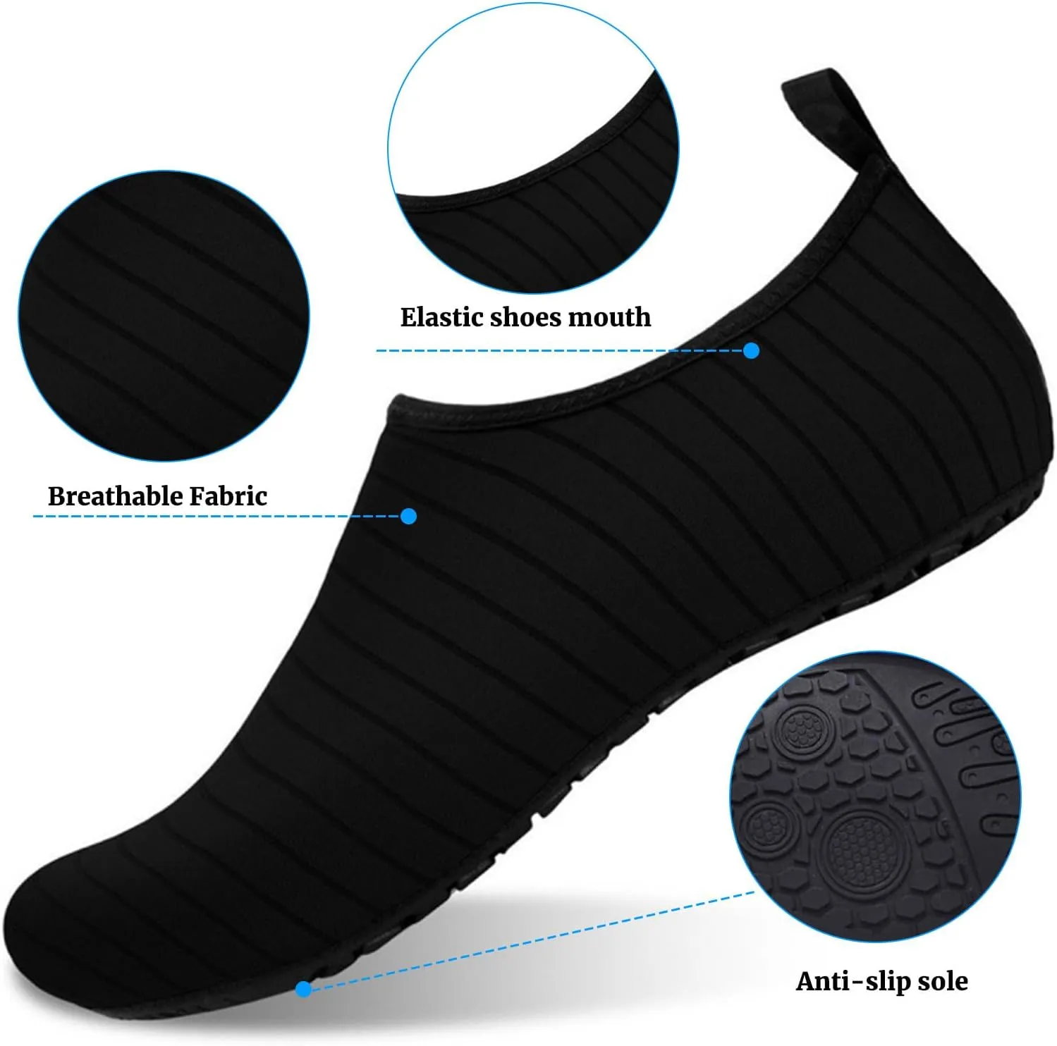 Water Shoes for Women Men Quick Dry Beach Shoe Aqua Socks Lightweight Casual Breathable Yoga Footwear Comfy Soft Swim Slip On Barefoot Pool Boating Camping Workout Sneakers Exercise Outdoor Unisex