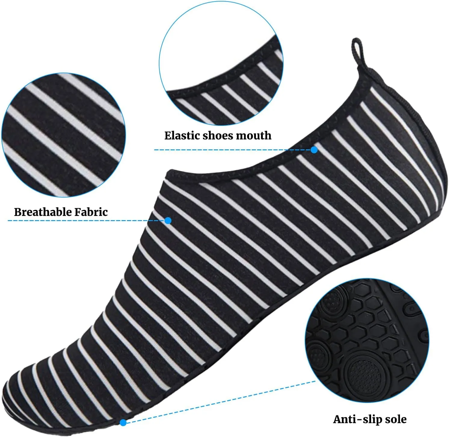 Water Shoes for Women Men Quick Dry Beach Shoe Aqua Socks Lightweight Casual Breathable Yoga Footwear Comfy Soft Swim Slip On Barefoot Pool Boating Camping Workout Sneakers Exercise Outdoor Unisex