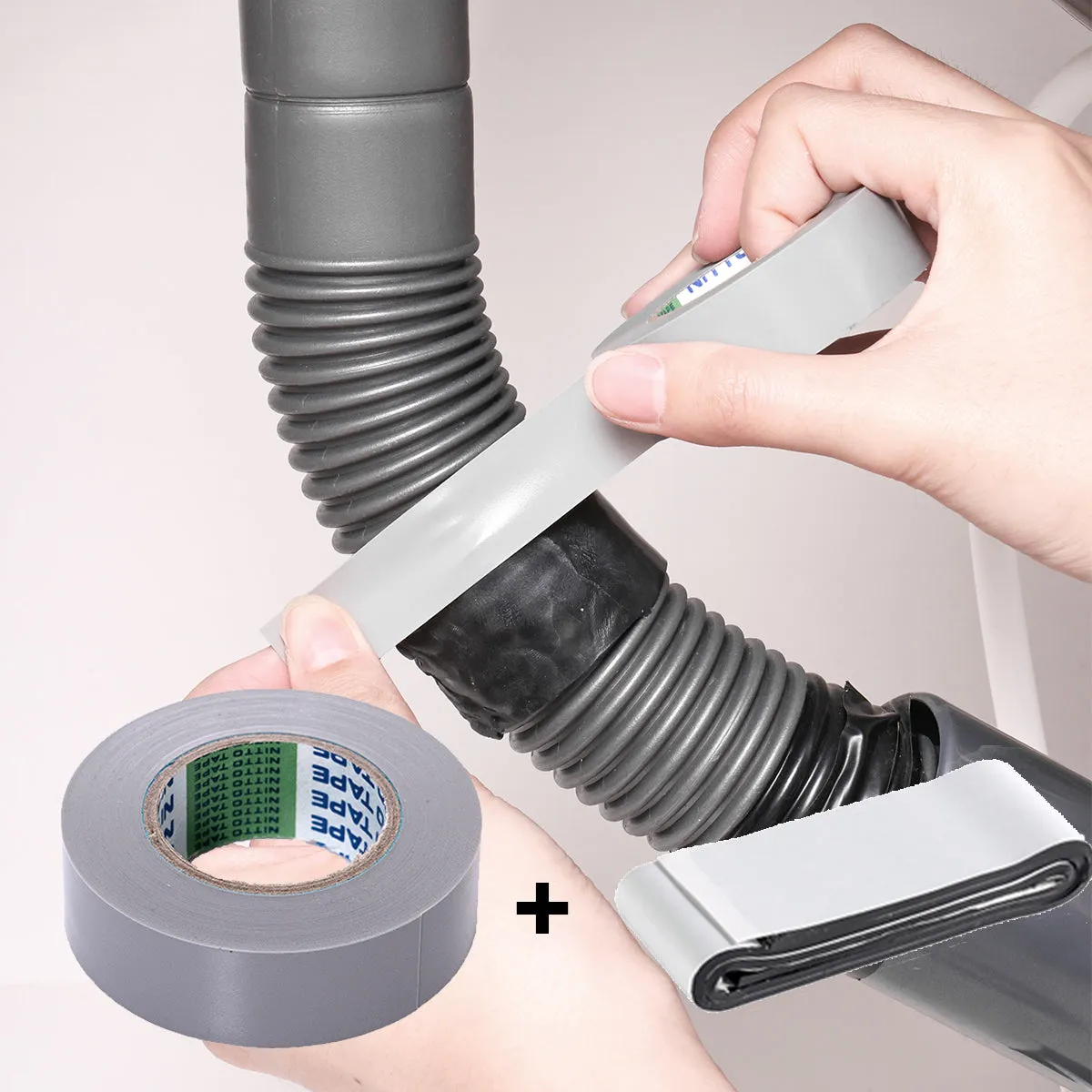Waterproof Duct Tape for Hose Repair 0.75 inch x 11 yard Grey Tape with 1.2 inch x 20 inch Waterproof Butyl Sealant Tape Hose Repair Tape Heavy Duty Duct Tape