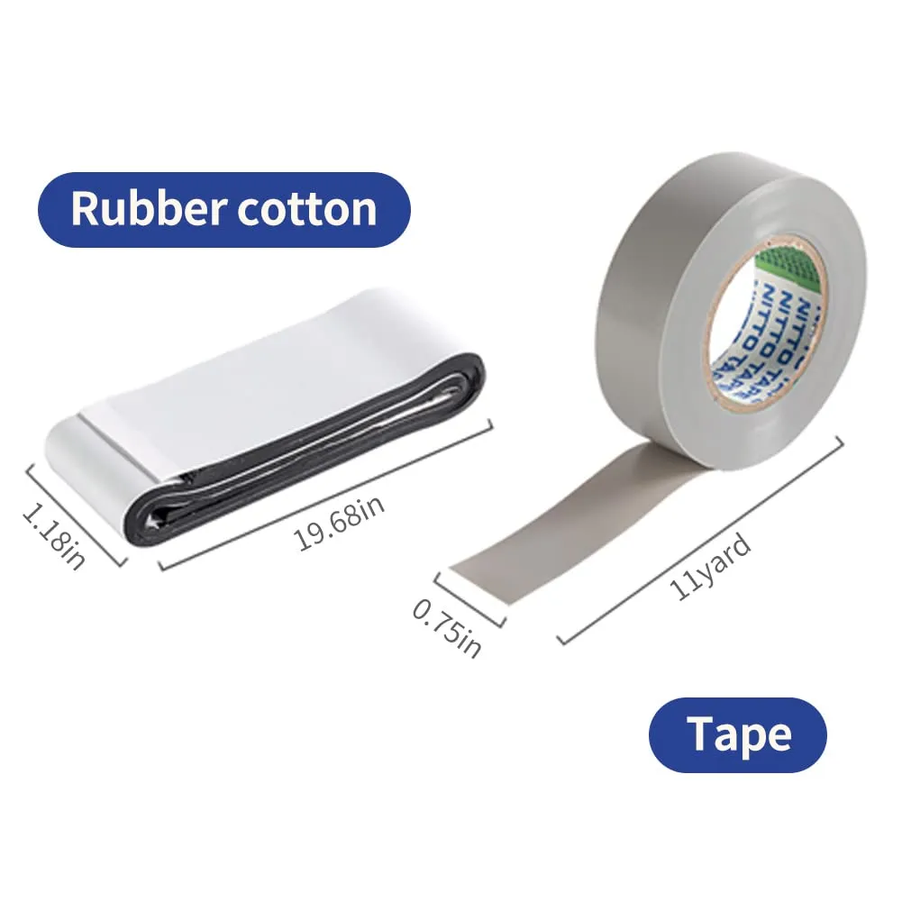 Waterproof Duct Tape for Hose Repair 0.75 inch x 11 yard Grey Tape with 1.2 inch x 20 inch Waterproof Butyl Sealant Tape Hose Repair Tape Heavy Duty Duct Tape