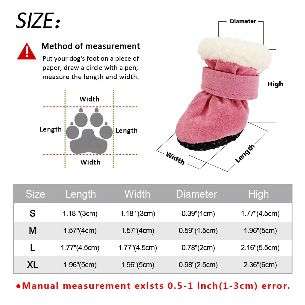 Winter Anti-Slip Dog Shoes - Snow Boots for Small Dogs & Cats