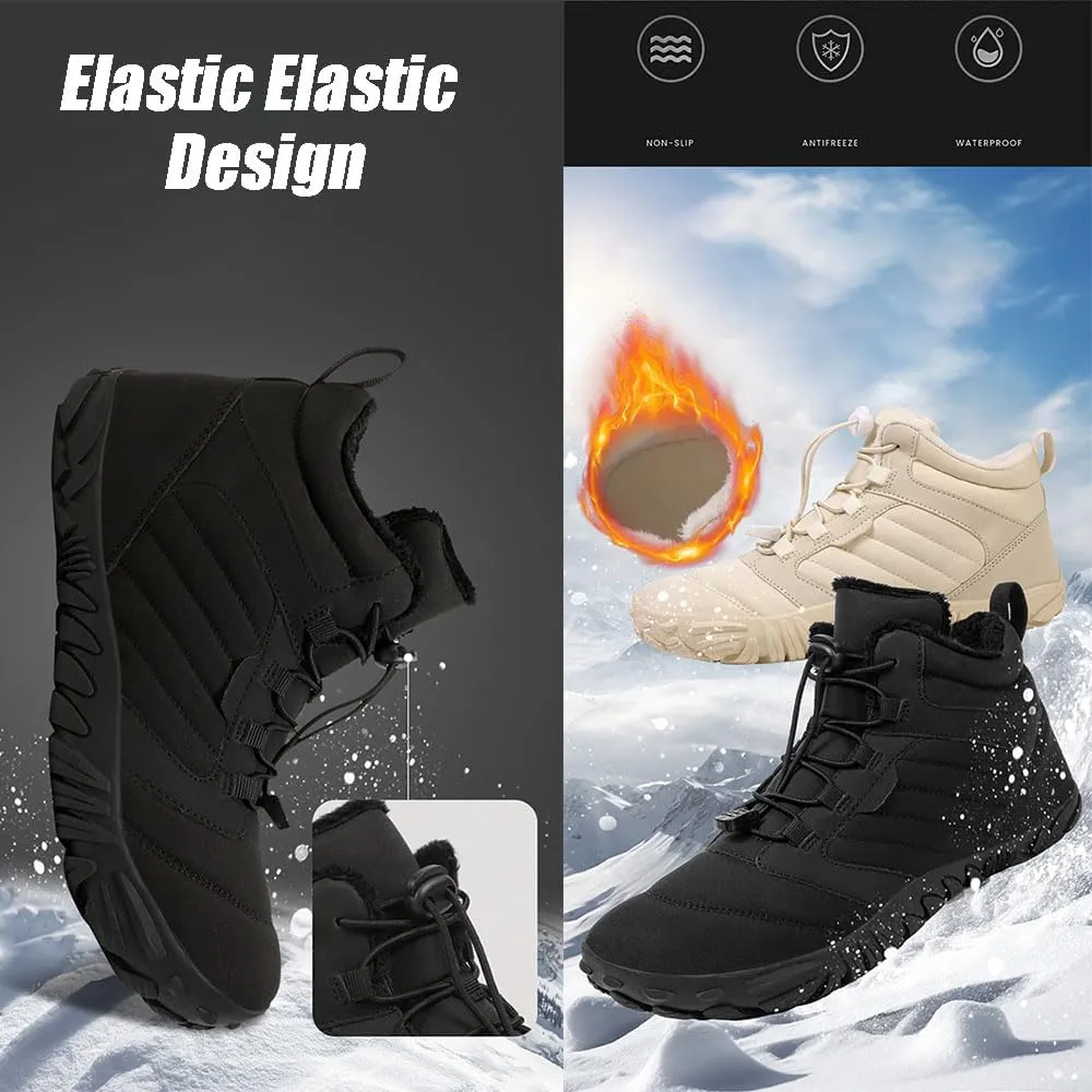 Winter Barefoot Shoes Women, Hike Winter Barefoot Footwear Men, Non-Slip & Waterproof Barefoot Boots Walking