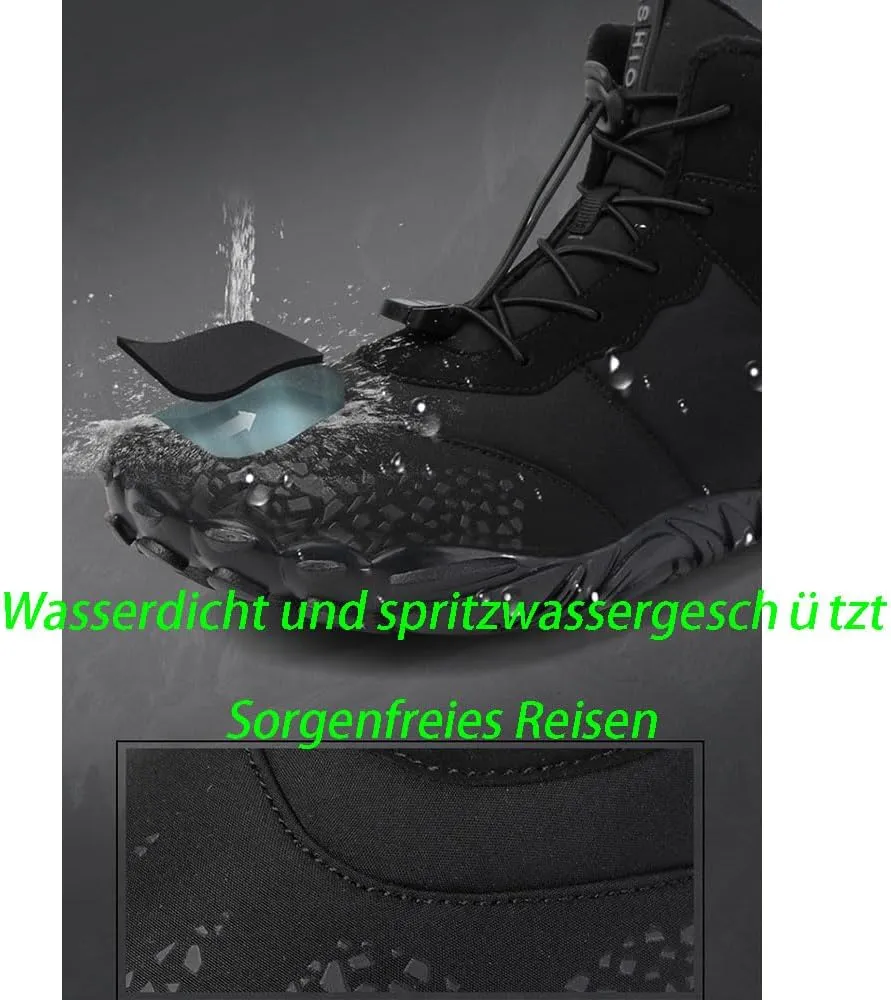 Winter Barefoot Shoes Women, Hike Winter Barefoot Footwear Men, Non-Slip & Waterproof Barefoot Boots Walking