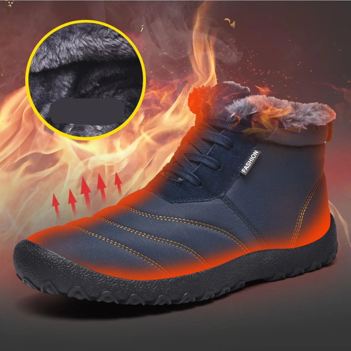 Winter Barefoot Shoes Women Men Waterproof Trail Running Shoes Hiking Shoes Toe Shoes High Warm and Non-Slip Boots