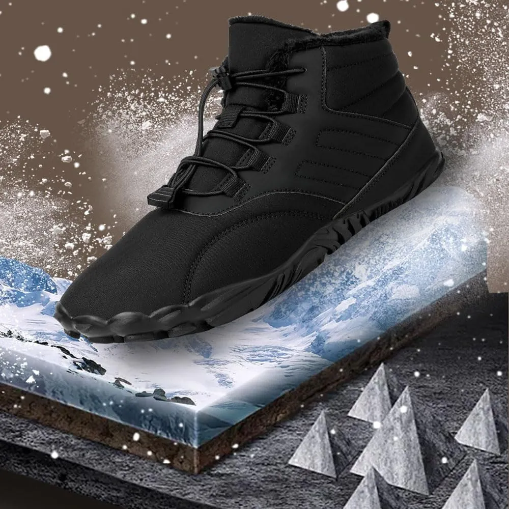 Winter Barefoot Shoes Women Men Waterproof Trail Running Shoes Hiking Shoes Toe Shoes High Warm and Non-Slip Boots