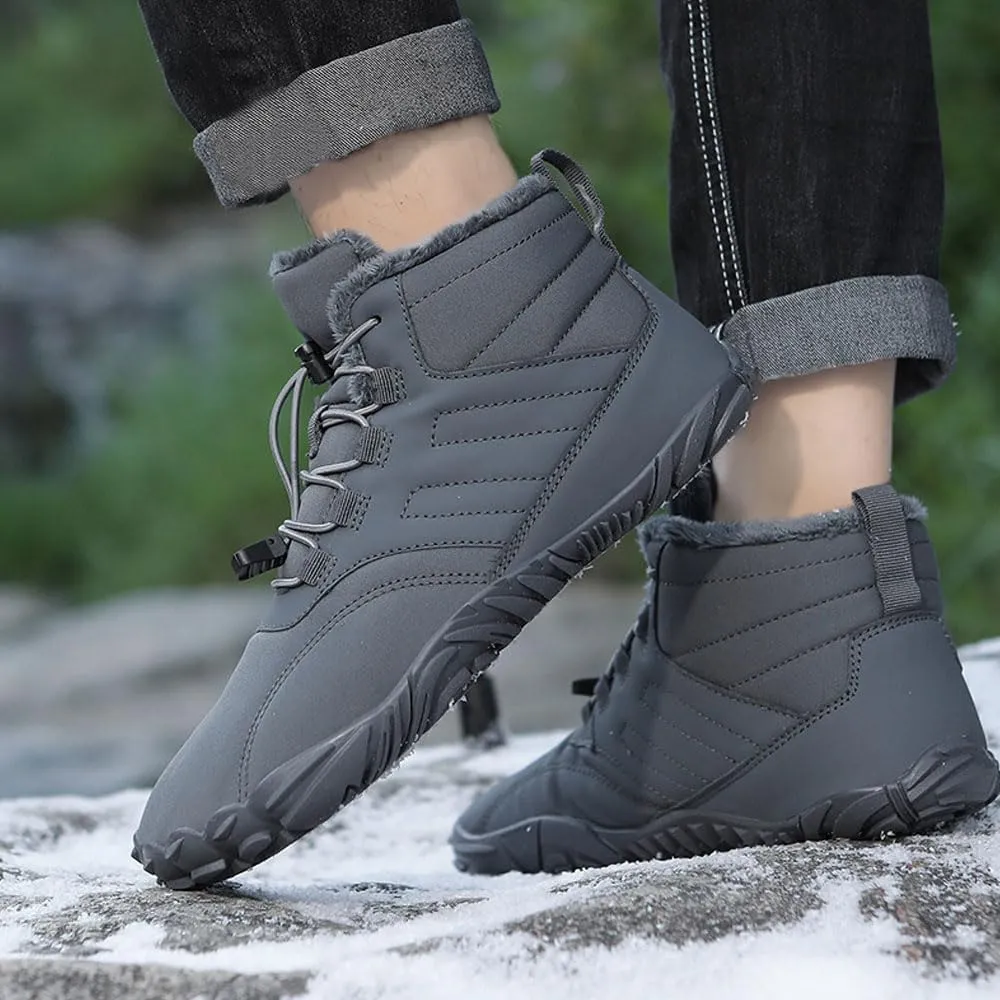 Winter Barefoot Shoes Women Men Waterproof Trail Running Shoes Hiking Shoes Toe Shoes High Warm and Non-Slip Boots
