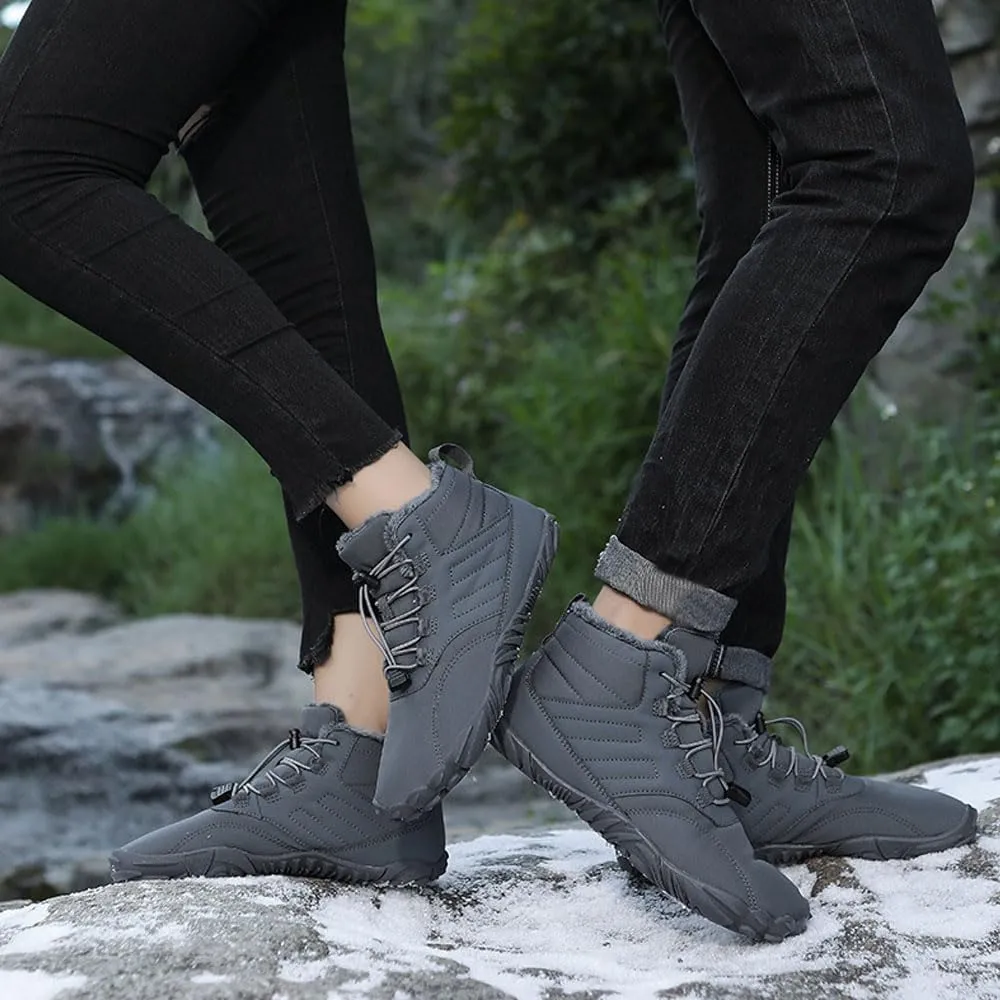 Winter Barefoot Shoes Women Men Waterproof Trail Running Shoes Hiking Shoes Toe Shoes High Warm and Non-Slip Boots