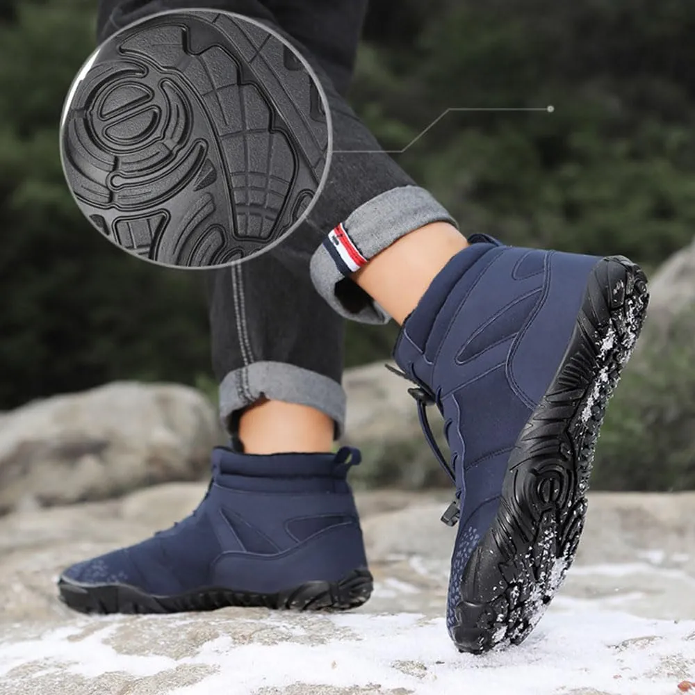 Winter Barefoot Shoes Women Men Waterproof Trail Running Shoes Hiking Shoes Toe Shoes High Warm and Non-Slip Boots