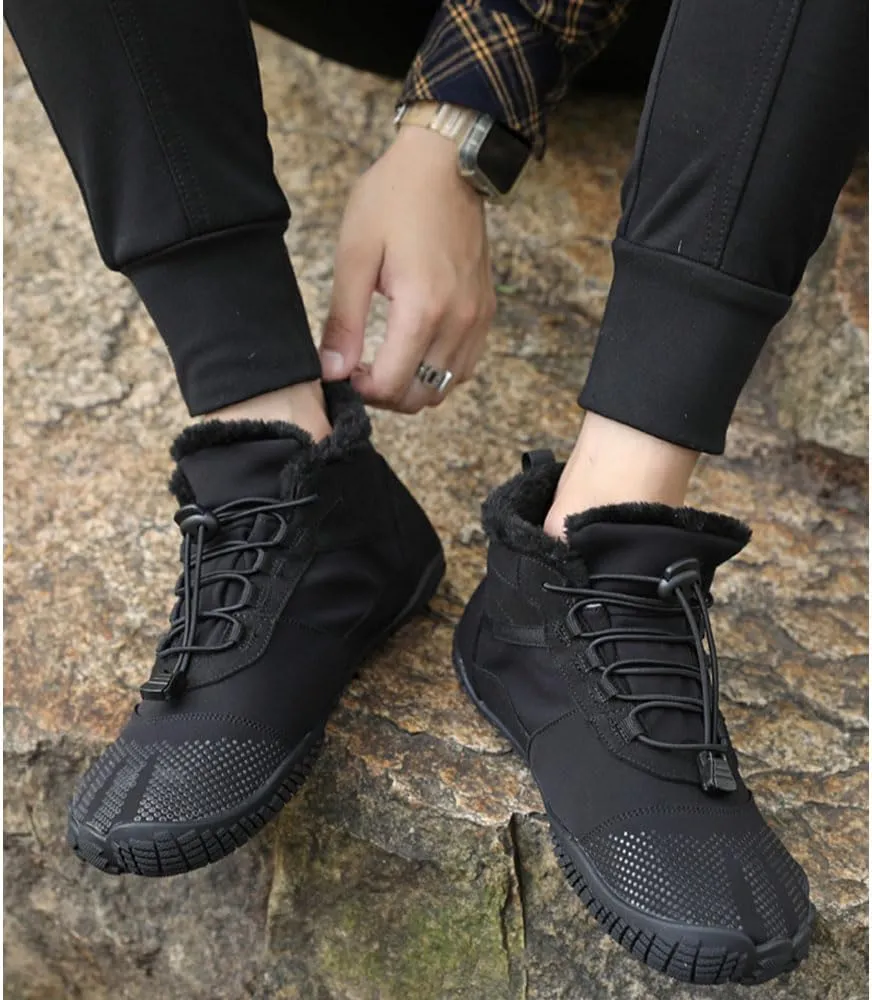 Winter Barefoot Shoes Women Men Waterproof Trail Running Shoes Hiking Shoes Toe Shoes High Warm and Non-Slip Boots