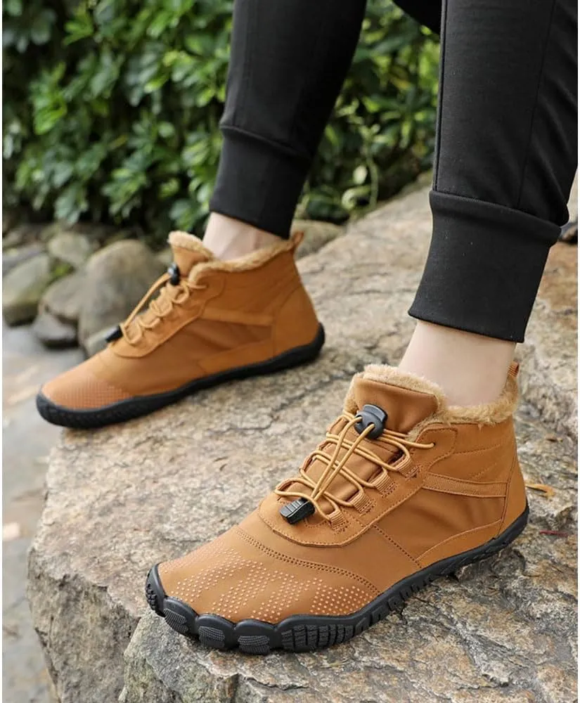 Winter Barefoot Shoes Women Men Waterproof Trail Running Shoes Hiking Shoes Toe Shoes High Warm and Non-Slip Boots
