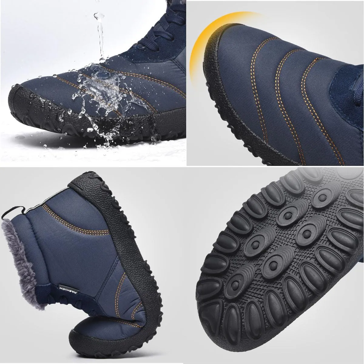 Winter Barefoot Shoes Women Men Waterproof Trail Running Shoes Hiking Shoes Toe Shoes High Warm and Non-Slip Boots