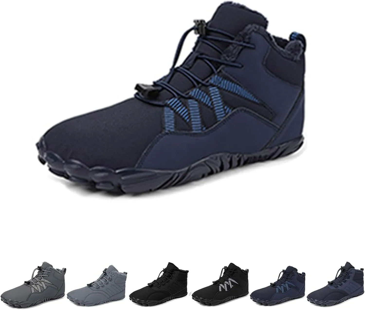 Winter Barefoot Shoes Women Men Waterproof Trail Running Shoes Hiking Shoes Toe Shoes High Warm and Non-Slip Boots