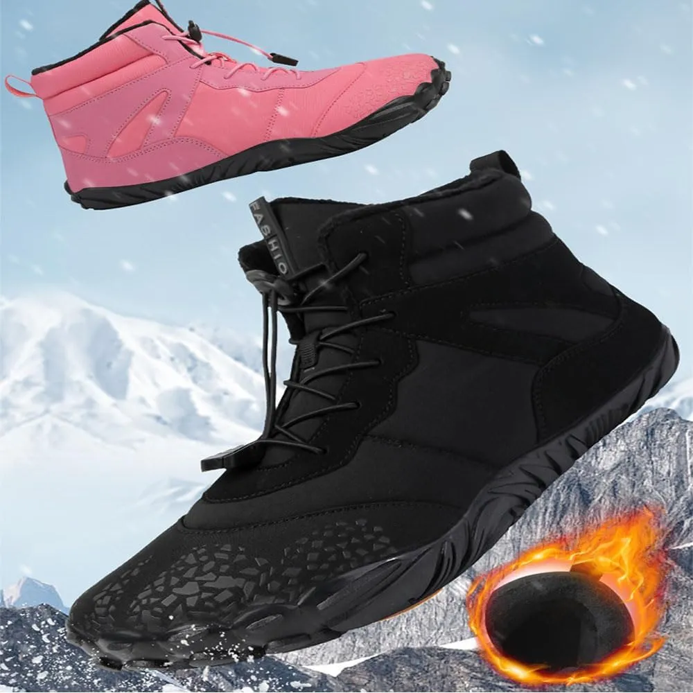 Winter Barefoot Shoes Women Men Waterproof Trail Running Shoes Hiking Shoes Toe Shoes High Warm and Non-Slip Boots