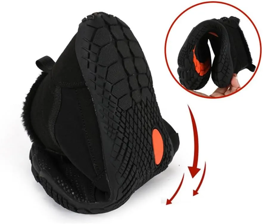 Winter Barefoot Shoes Women Men Waterproof Trail Running Shoes Hiking Shoes Toe Shoes High Warm and Non-Slip Boots