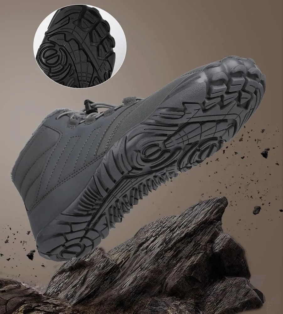 Winter Barefoot Shoes Women Men Waterproof Trail Running Shoes Hiking Shoes Toe Shoes High Warm and Non-Slip Boots