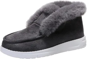 Winter Dress Boots For Women 2024 Snow Boots Fur Lined Warm Fuzzy Ankle Booties Casual Fashion Slip On Loafers Shoes