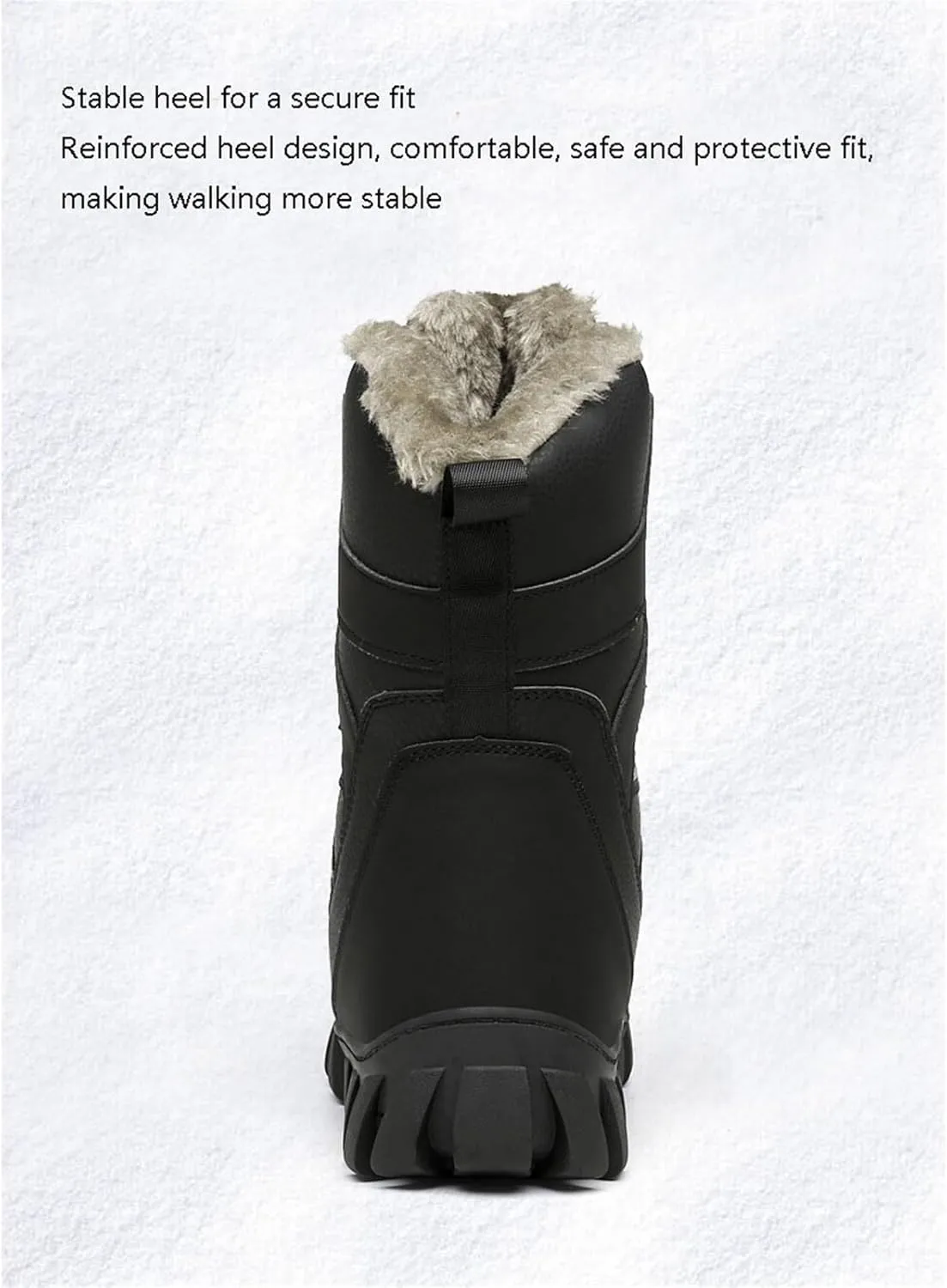 Winter Snow Boots for Men, Men Waterproof Anti Slip Warm High Top Fur Lined Winter Snow Boots, Outdoor Durable Comfortable Lace up Booties, for Insulated Hiking, Work, Rain, Outdoor