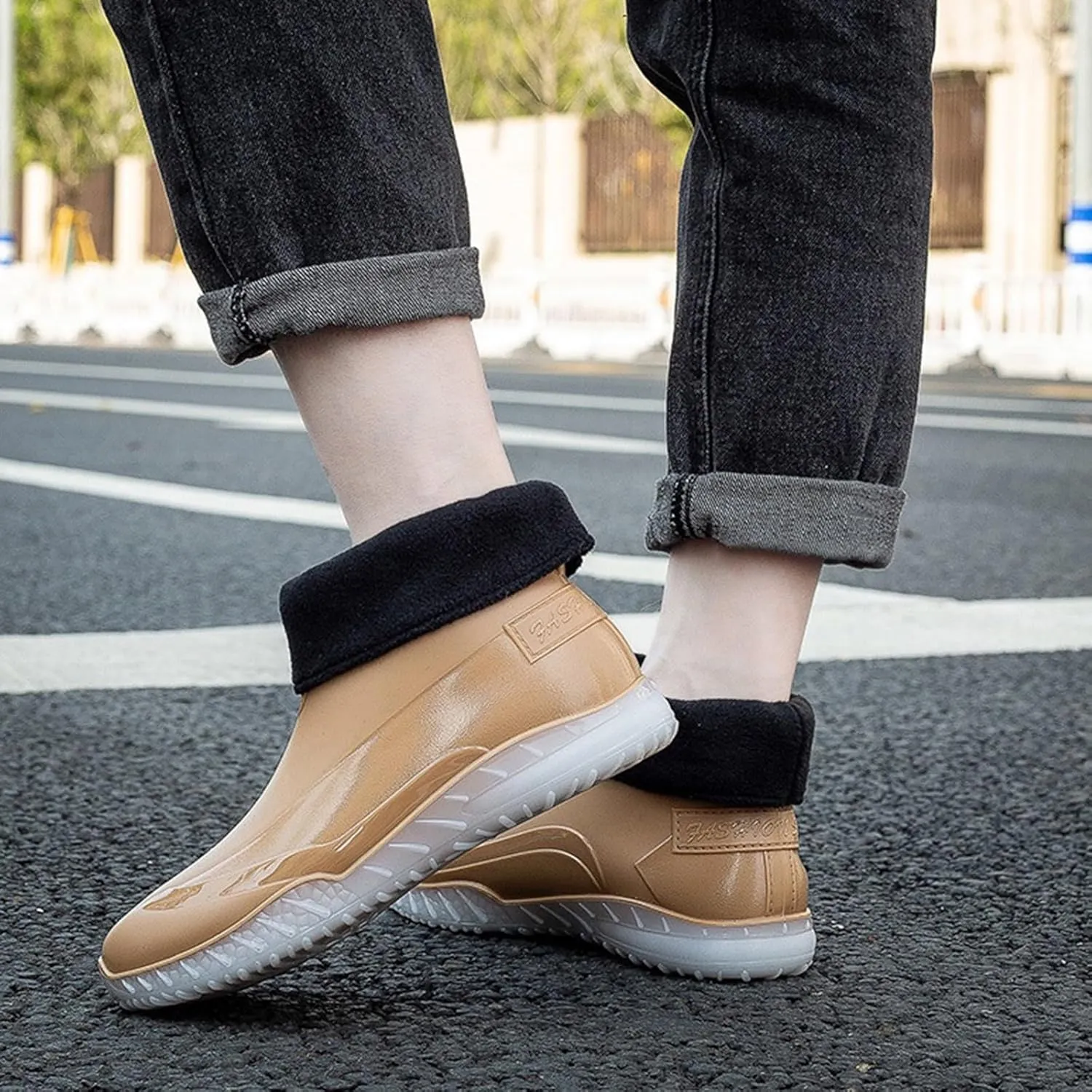 Women Rain Boots Waterproof Camping Shoes Non-slip Men's Rubber Rain Boots Ankle Rain Boots Outdoor Work Boots
