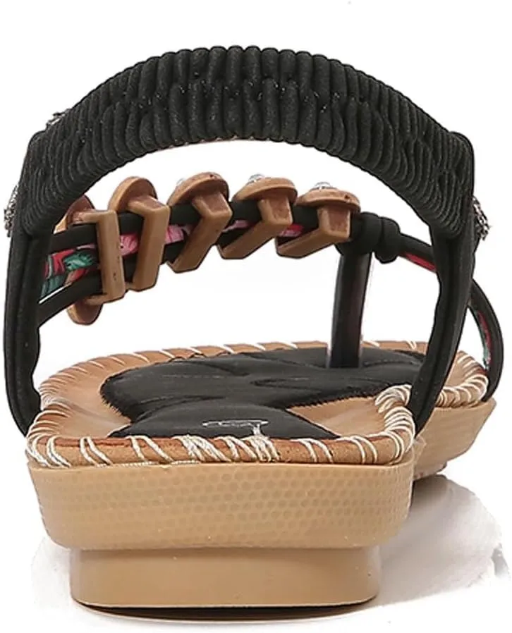 Women's Bohemian Flat Sandals Summer Beach Comfortable Flip Flops Casual Dressy Thong Shoes for Walking and