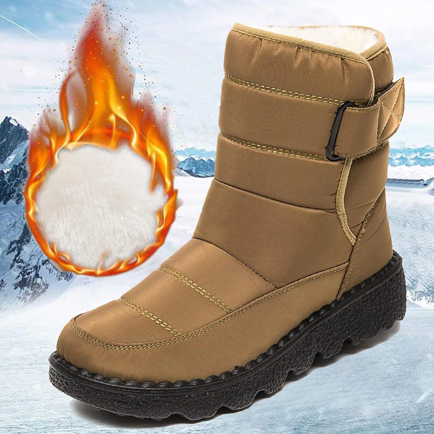 Womens Boots Winter Warm Winter Boots for Ladies Non Slip Snow Boots Womens Winter Ankle Boots Ladies Womens Slip On Snow Boot Waterproof Rain Boots Women Mens Winter Booties