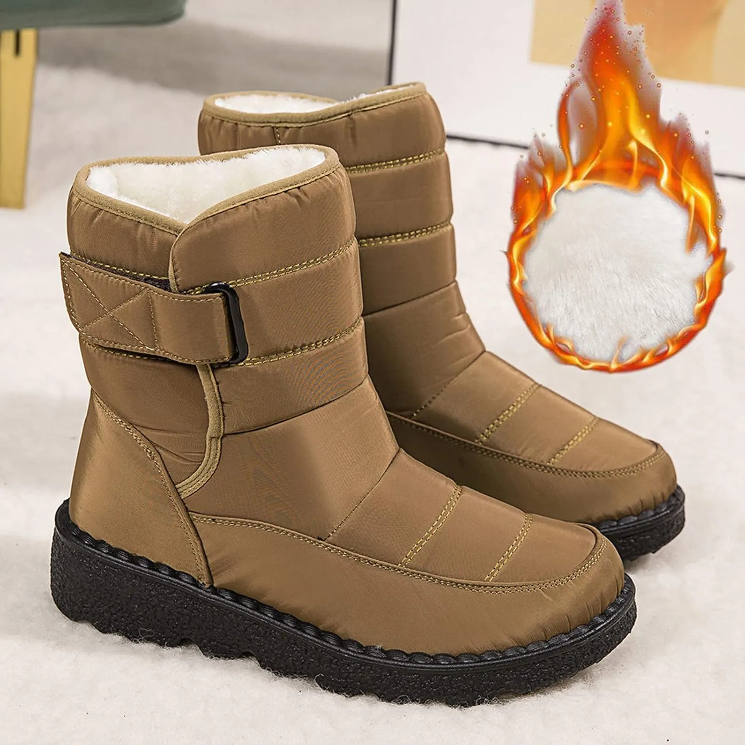 Womens Boots Winter Warm Winter Boots for Ladies Non Slip Snow Boots Womens Winter Ankle Boots Ladies Womens Slip On Snow Boot Waterproof Rain Boots Women Mens Winter Booties