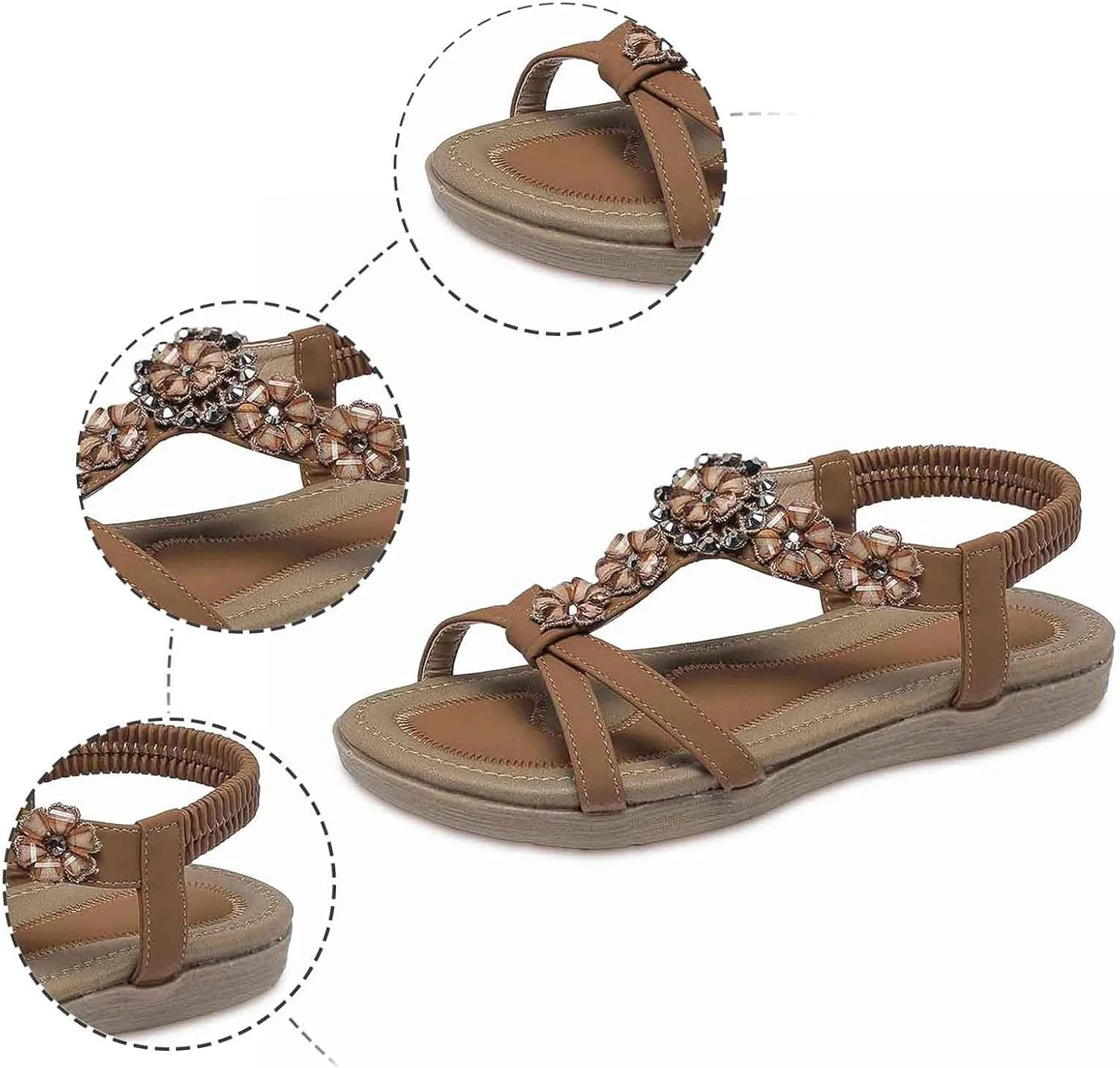 Women's Comfortable Casual Slip On Sandals Breathable Flat Beach Shoes Daily Wear With Lightweight Design Go Hike
