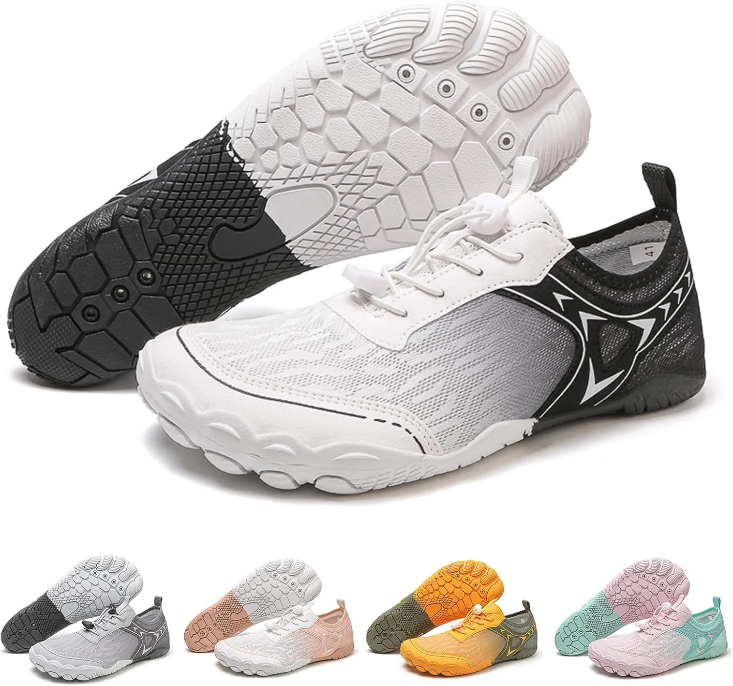 Womens Mens Water Shoes,Healthy & Non-Slip Hike Barefoot Shoes,Lightweight Quick Dry Trail Running Footwear,Outdoor Beach Wide Toe Box Surf Footwear with Adjustable Strap