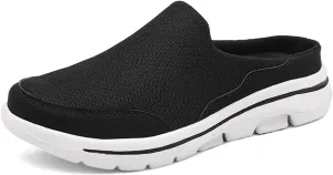 Women's Slip On Mules Casual Clog Comfort Slip-On Walking Mules Breathable Mesh Walking Mules Sneakers Open Back Slip On Shoes Breathable Slippers Closed Toe Slides