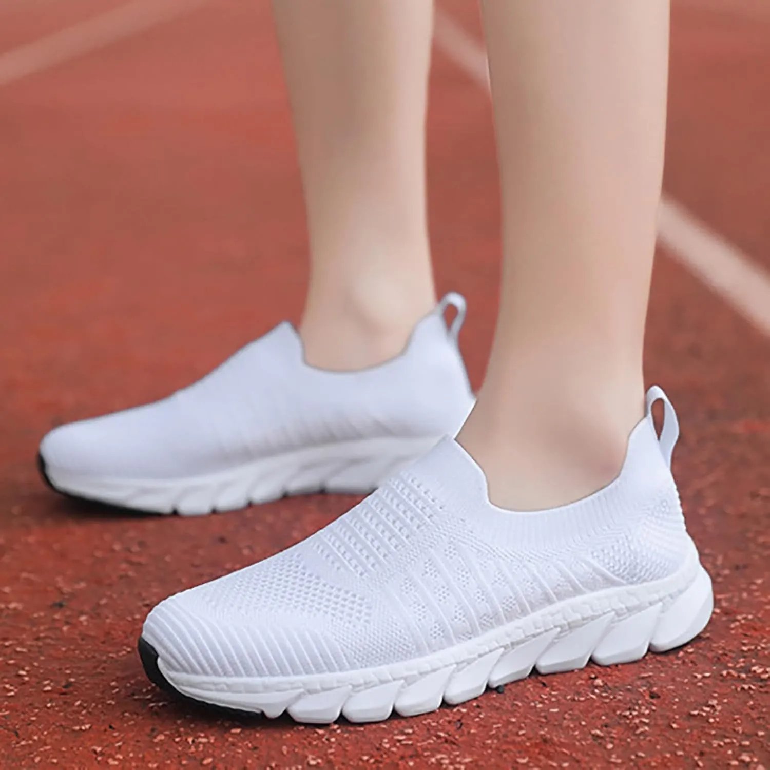 Women's Slip-on Shoes Wide Width Sneakers Hands Free Running Shoes for Women Wide Woman Shoes Casual Women's Fashion Sneakers Red Tennis Shoe Loafers Dress Shoe