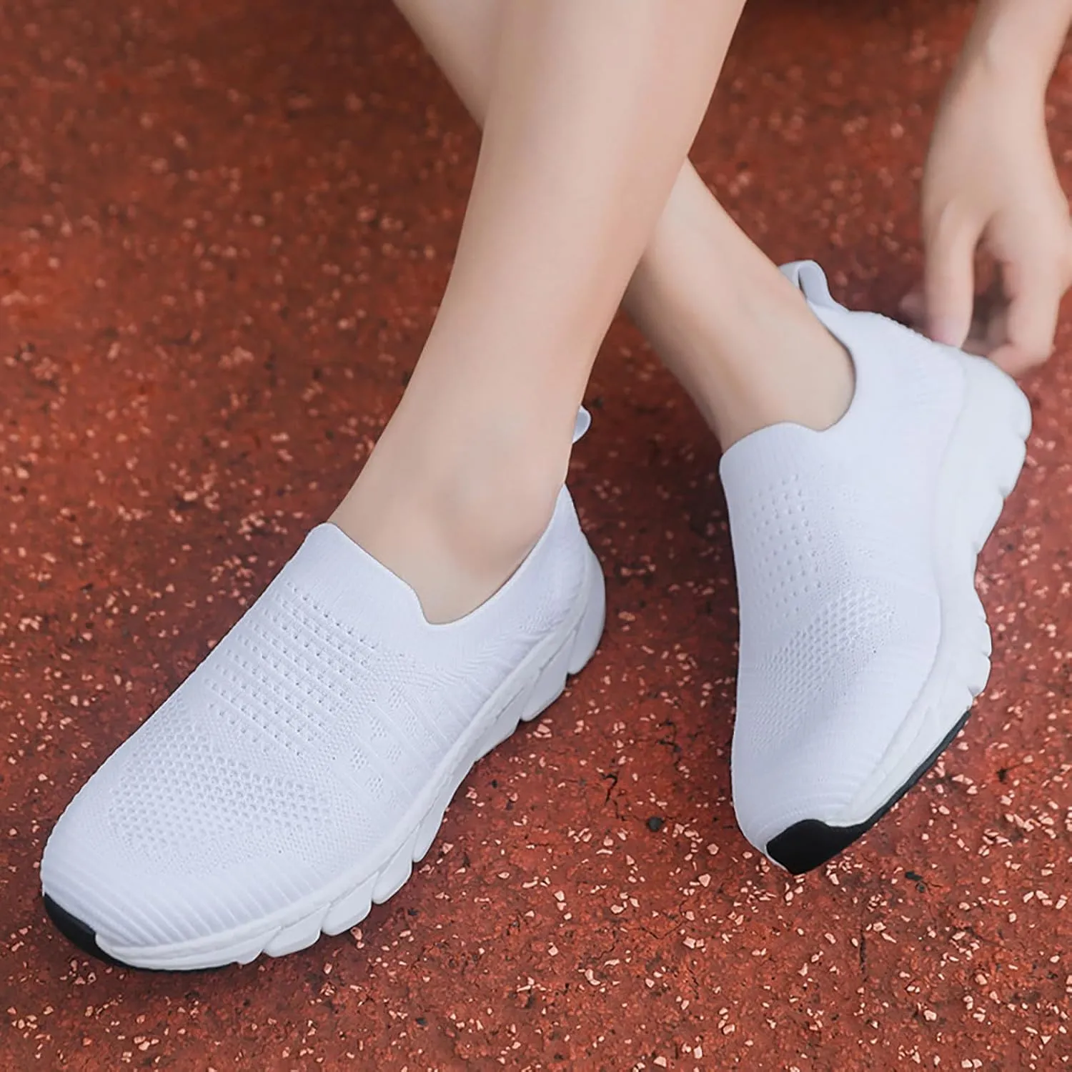 Women's Slip-on Shoes Wide Width Sneakers Hands Free Running Shoes for Women Wide Woman Shoes Casual Women's Fashion Sneakers Red Tennis Shoe Loafers Dress Shoe