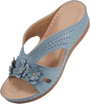 Womens Slip Sandals Wedge Lightweight Memory Foam Platform Dressy Comfortable Summer Casual Slides Sandals Shoes