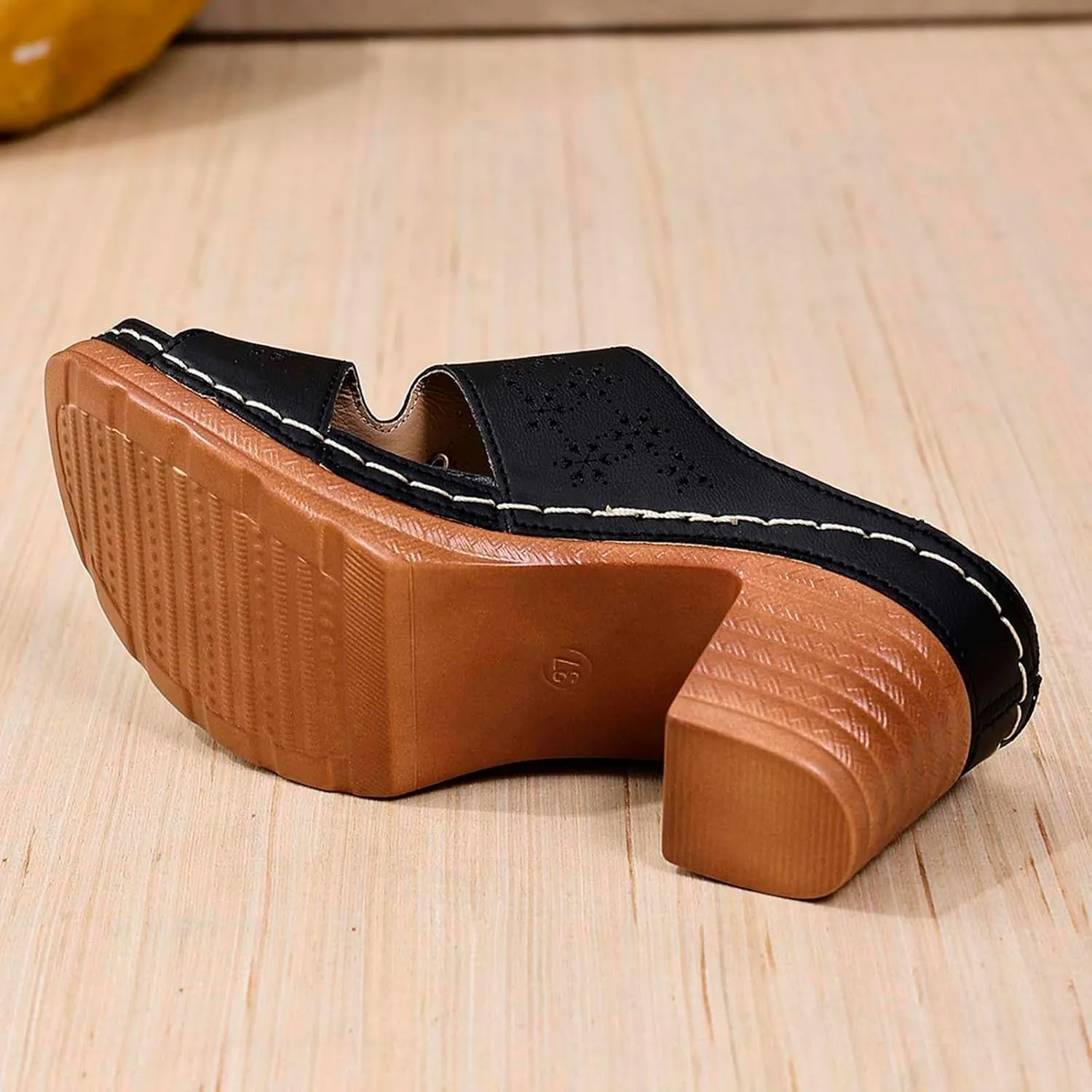 Women's Summer Fashion Sandals Mid Heel Open Toe Comfortable Casual Beach Walking Shoes Ladies Stylish Slip On