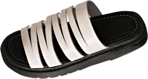 Women's Vintage Strappy Flat Sandals Summer Dressy Slides Comfort Open Toe Sandal Y2K Teen Girls Slip-On Beach Shoes