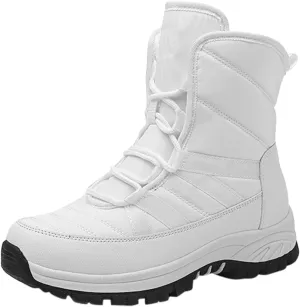 Women's Winter Fashion Thick Warm Snow Boots Round Head Lace Up Non Slip Boots Adult Snow Boots Women