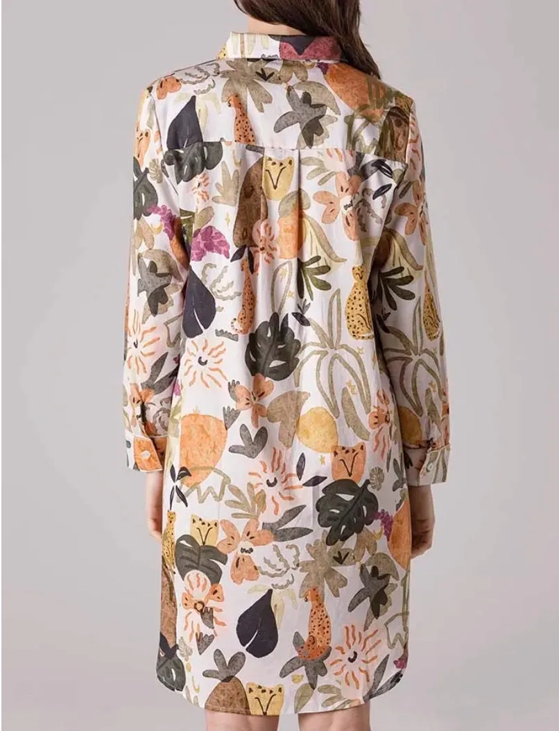 Yarra Trail Jungle Cat Night Shirt Cat Print | YT23WS9316